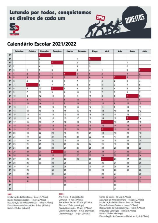 CalendÁrio Escolar 20212022 Spm Sindicato Dos Professores Da Madeira 8206